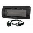 RETRACTING MARINE RADIO COVER BLACK SINGLE DIN